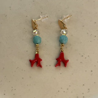 Baby coral earrings