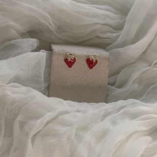 Strawberry charm earrings