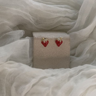 Strawberry charm earrings