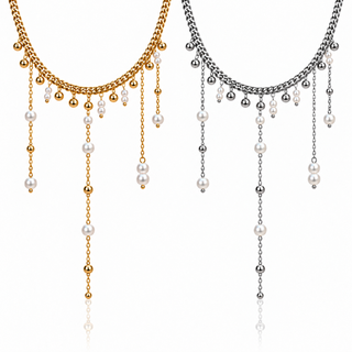 chokers pearl ball long chains both