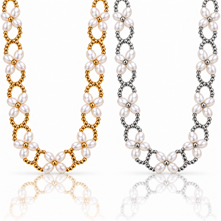 chokers pearl flowers both