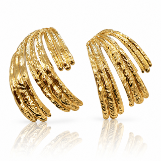 Afrodite Petrinoli — earrings hammered gold
