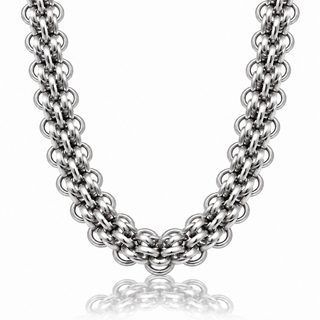 necklace woven silver